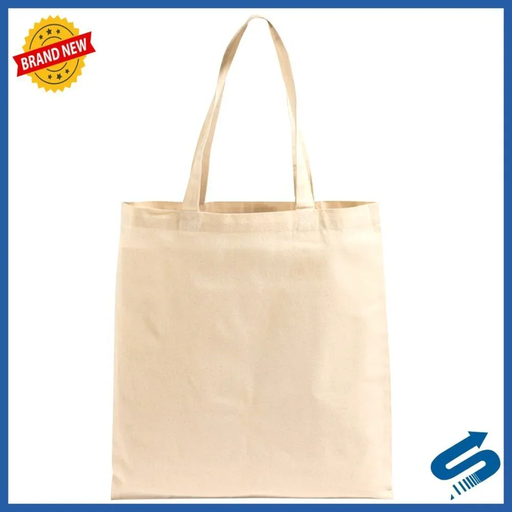 Natural Cotton Canvas Tote Bags Set of 25 Blank Craft Supply Bulk Lot